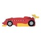 preview thumbnail 8 of 11, Red Full Size Wood Race Car-Shaped Platform Bed with Wheels