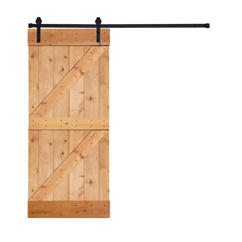 K4 Series Paneled Wood Barn Door with Installation Hardware Kit