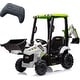 preview thumbnail 13 of 16, 4 in 1 Ride on Excavator & Bulldozer, Front Loader, 12V White