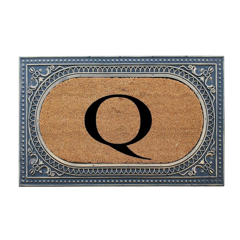 A1HC First Impression Carson Rubber and Coir 24" X 39", Heavy Duty, Easy to Clean Outdoor Monogrammed Doormat