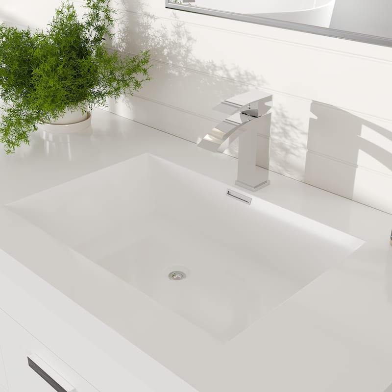 Lugano 72"W Wall Mount Bath Vanity with Acrylic Top & Integrated Sinks