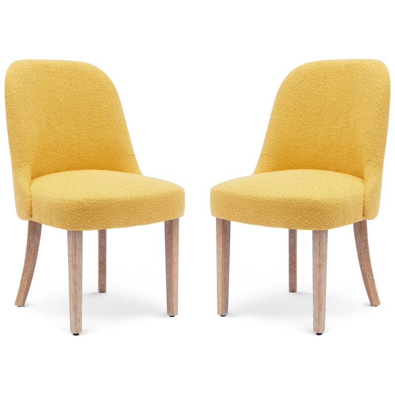 Boucle Polyester Upholstered Side Chair - Water/ Stain Resistant (Set of 2)
