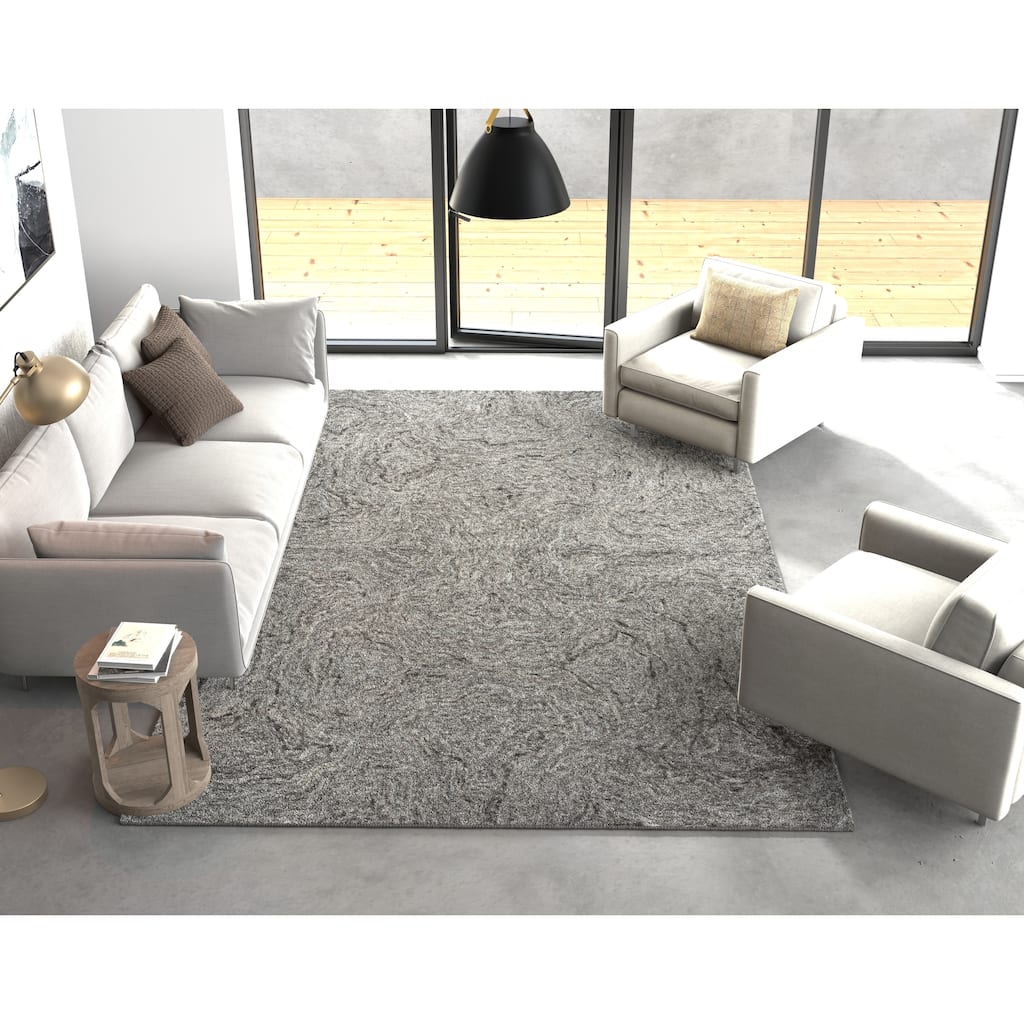 Carbon Loft Streaya Natural Granite Handmade Wool Rug