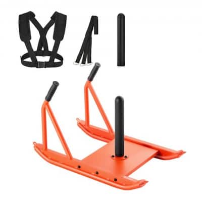 Heavy Duty Weight Sled for Strength Training with Harness and Pull Hooks for Full Body Workouts - 29.3” x 17.3” x 18.7”