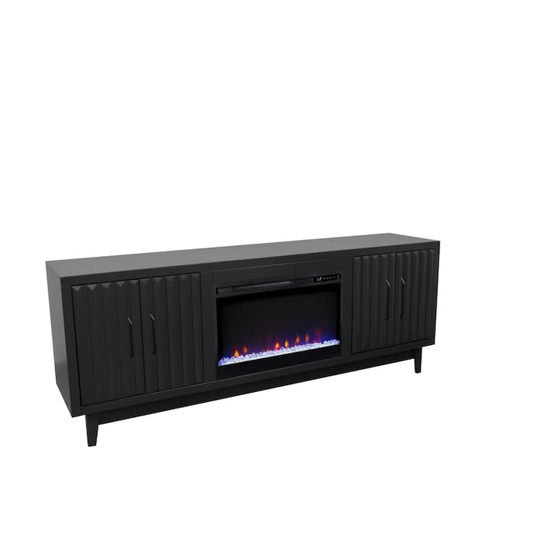 Bridgevine Home Radiance 75 inch Fireplace TV Stand for TVs up to 85 inches