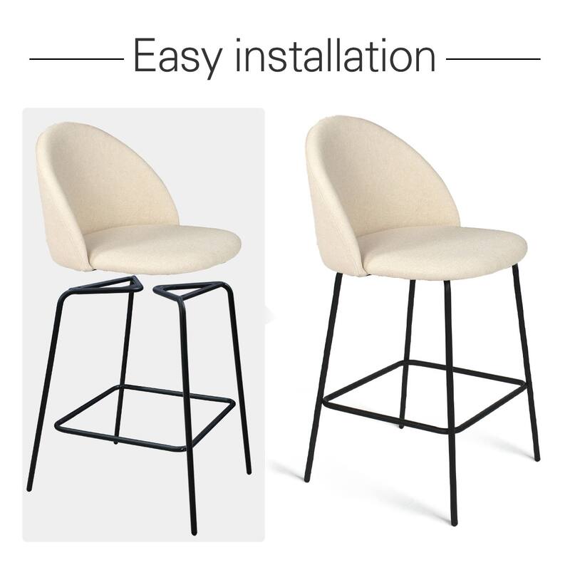 Nano Upholstered 25 inch Metal Frame Counter Stool (Set of 2) - 36"x19"x18"
