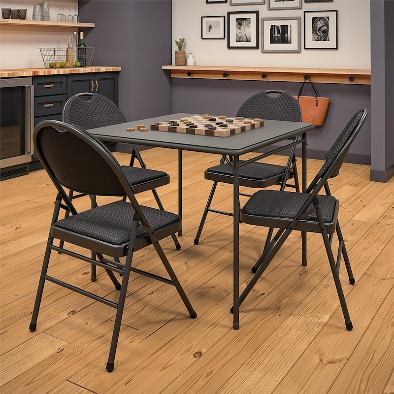 COSCO Commercial XL Comfort Fabric Padded Metal Folding Chair, 4-Pack
