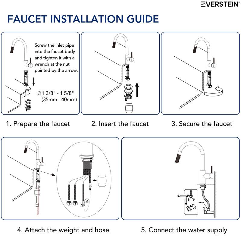 Single-Handle Pull-Down Sprayer Kitchen Faucet with 360° Spout Swivel