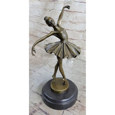 12 Inches Tall Lady Ballerina Ballet Bronze Sculpture Statue Art Nouveau Black Swan Nr