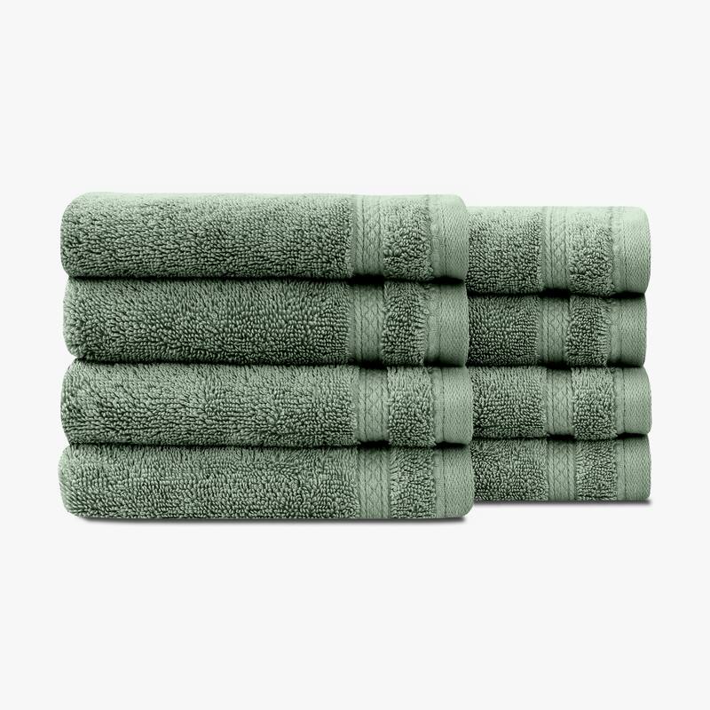 True Comfort Towels - Green - 8 Washcloths