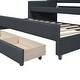 preview thumbnail 10 of 11, Twin Size Upholstered Daybed Bed Frame with Pull-out Trundle Bed and 3 Storage Drawers, Box Spring Not Required, Grey