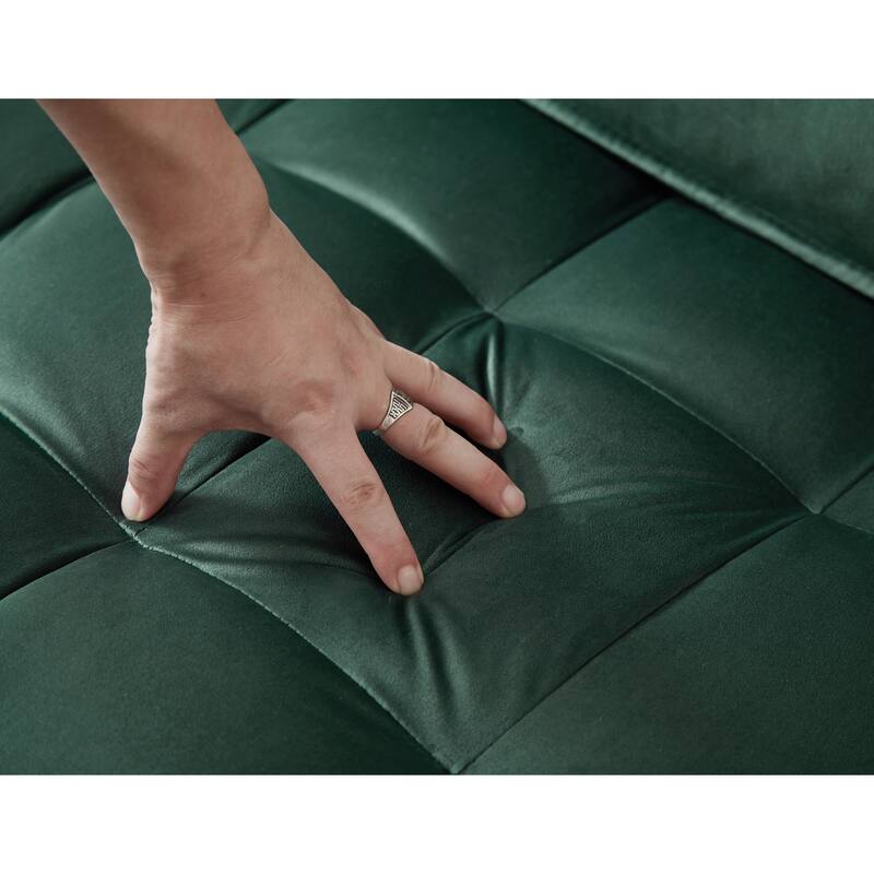 Velvet Convertible Chair Bed with Removable Back and Recliner Function