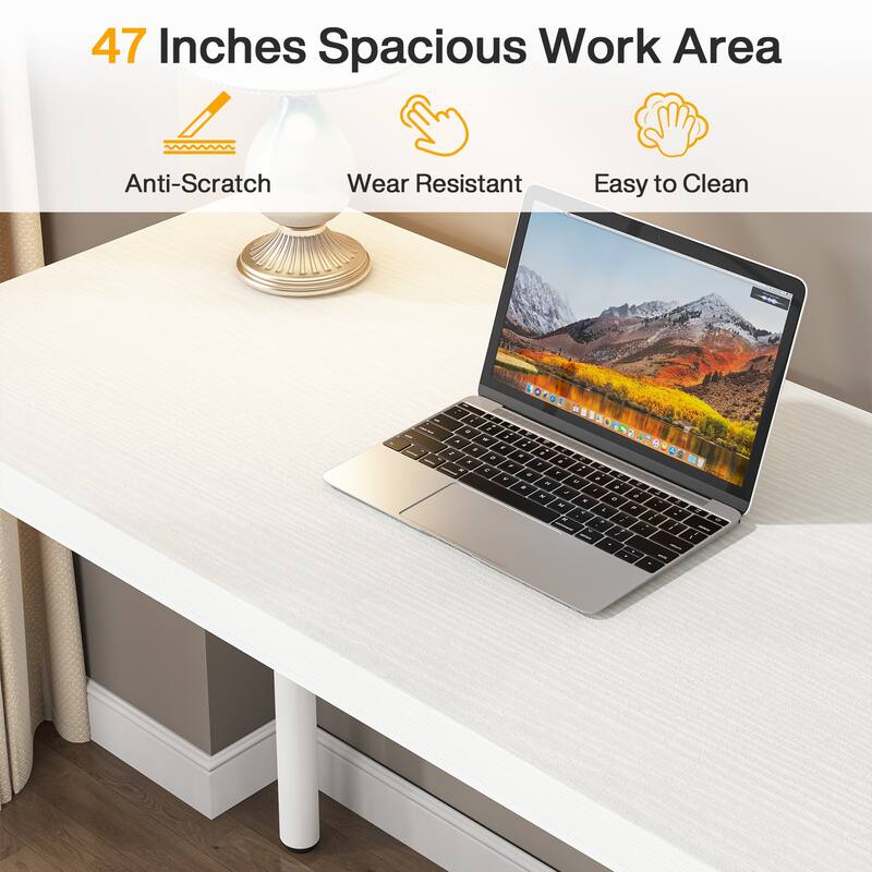 Modern Computer Desk with 5 Reversible Drawers, Storage Home Office Desk, PC/Laptop Desk, Study Writing Table Workstation