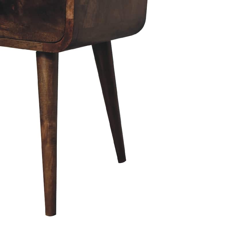 HomeRoots 22" Natural Solid Wood Square Distressed Two Drawer Nightstand