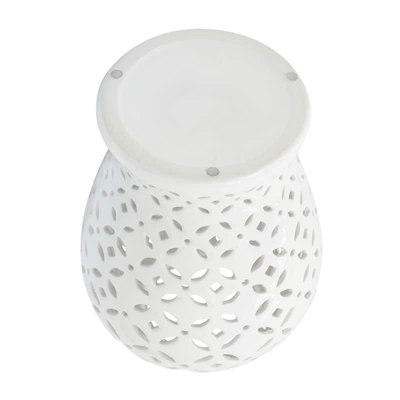 Sagebrook Home Neutral Ceramic Temple Ginger Jar