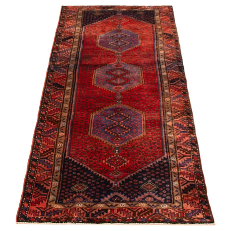 ECARPETGALLERY Hand-knotted Andelz Red Wool Rug - 3'5 x 9'4