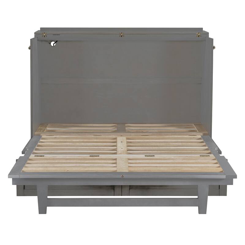 Modern Murphy Bed with Storage Drawers and USB