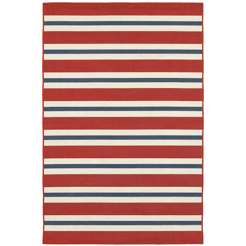 Vista Home Mackinac Horizontal Multi-Striped Area Rug.