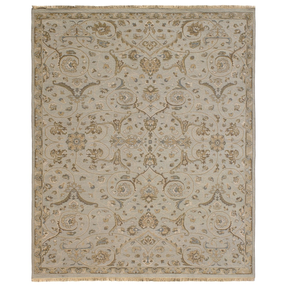 Traditional White Flatweave Wool Area Rug