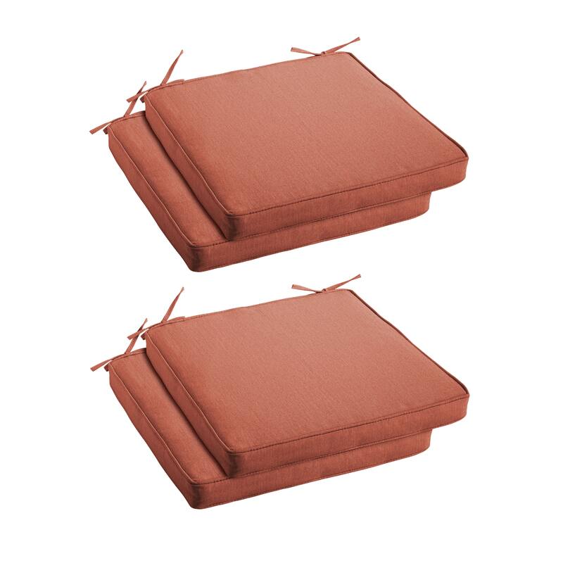 Sorra Home Sunbrella Outdoor Corded Chair Cushion - Sunbrella - Canvas Persimmon