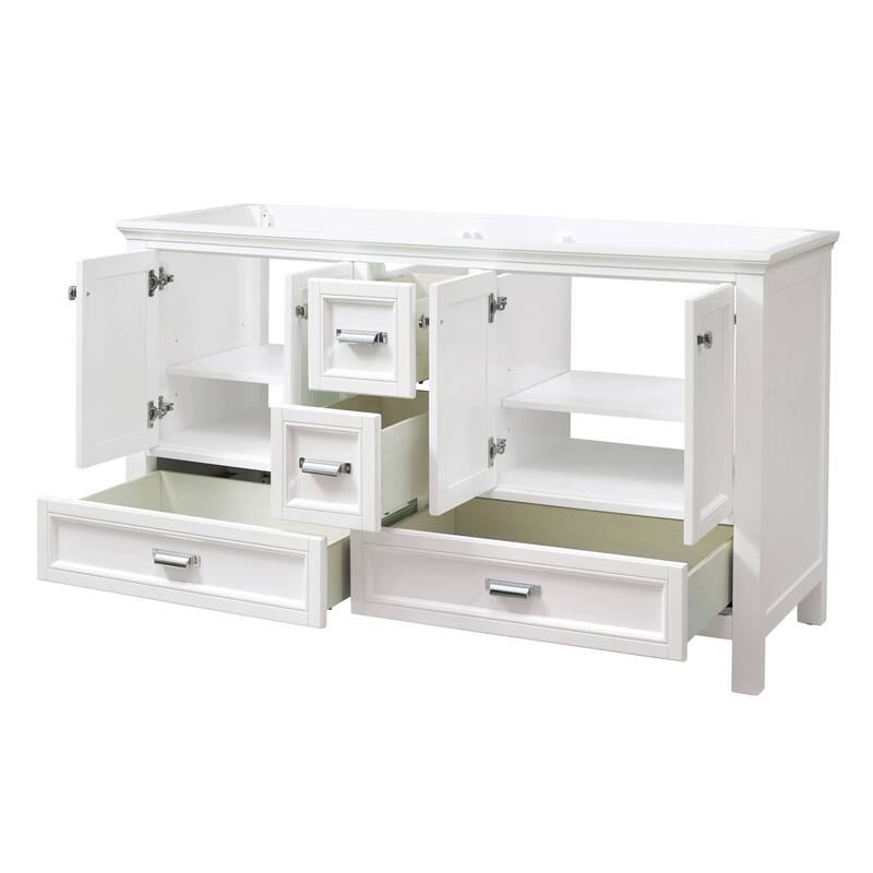 CRAFT + MAIN BAVT6122D-QCB Brantley 60" Free Standing Double Basin