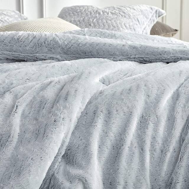 Peak of Cozy Coma Inducer Chevron Frosted Grey Oversize Comforter Set