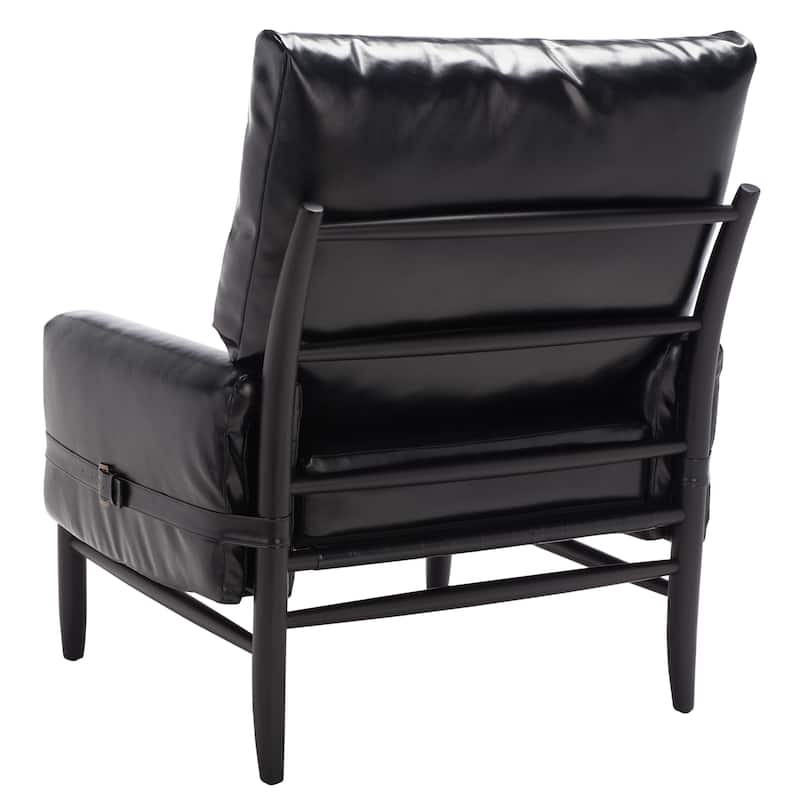 SAFAVIEH Clarice Caramel/Natural Mid Century Arm Chair - 35" W x 32" D x 38" H - 35Wx32Dx37H