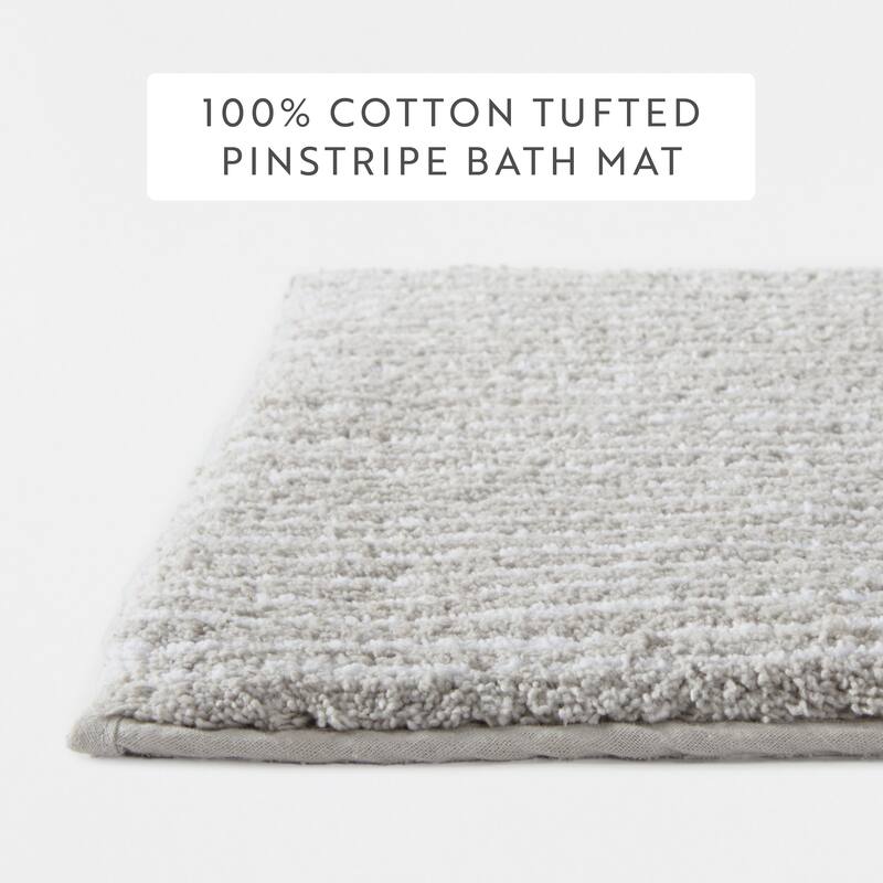 Becky Cameron 100% Cotton Pinstripe Patterned Bath Mat