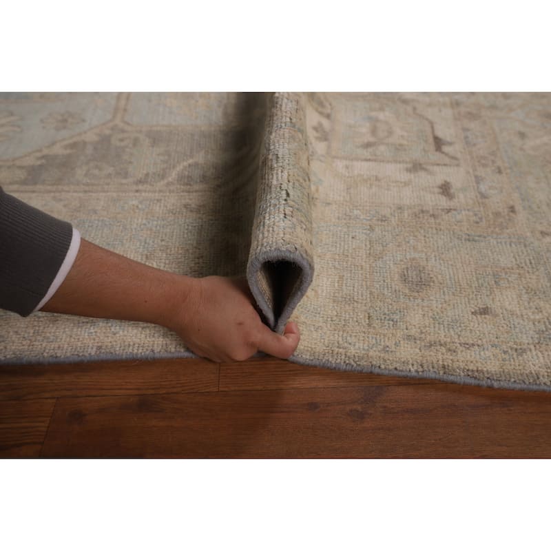 Vegetable Dye Grey Oushak Turkish Area Rug Hand-Knotted Wool Carpet - 6'0"x 8'9"