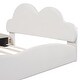 preview thumbnail 10 of 13, Queen size Cloud-shaped Headboard, Upholstered Platform Bed with Rounded Footboard,Velvet,Beige