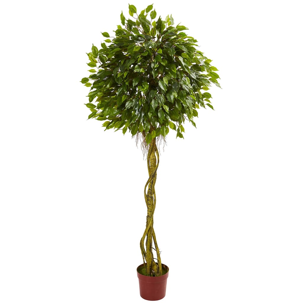 Artificial Topiary Tree 6ft - Indoor Outdoor Green Bush, UV Proof, Victorian Style Décor, Home Garden Accent