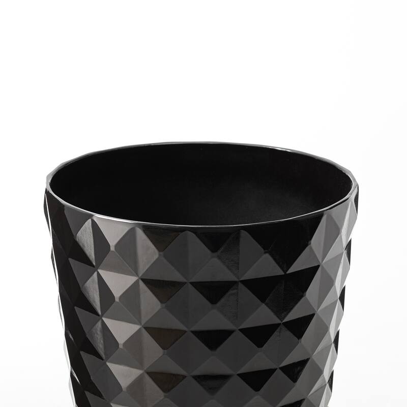Glitzhome 19.75" H Eco-Friendly Oversized Faux Ceramic Diamond Textured Tall Planter Porch Flowerpot (Set of 2)