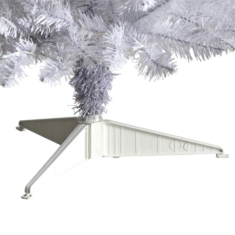 3ft. Slim White Artificial Christmas Tree with 50 Warm White LED Lights & 161 Branches - Compact Modern X-Mas Accent