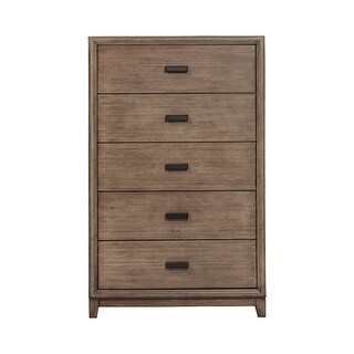 Wooden Chest with 5 Drawers, Brown