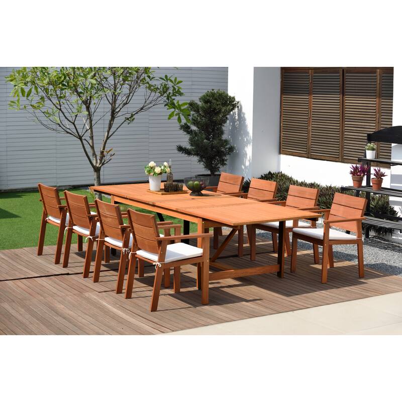 Amazonia Megan 9 piece Patio Dining Wood Set - 9 Piece