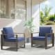 Option Grey Wicker / Blue Cushion
