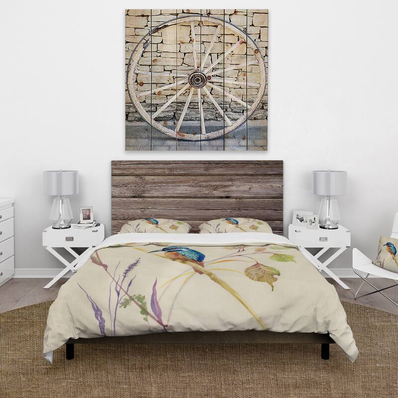 Designart 'Common Kingfisher Bird' Traditional Duvet Cover Set
