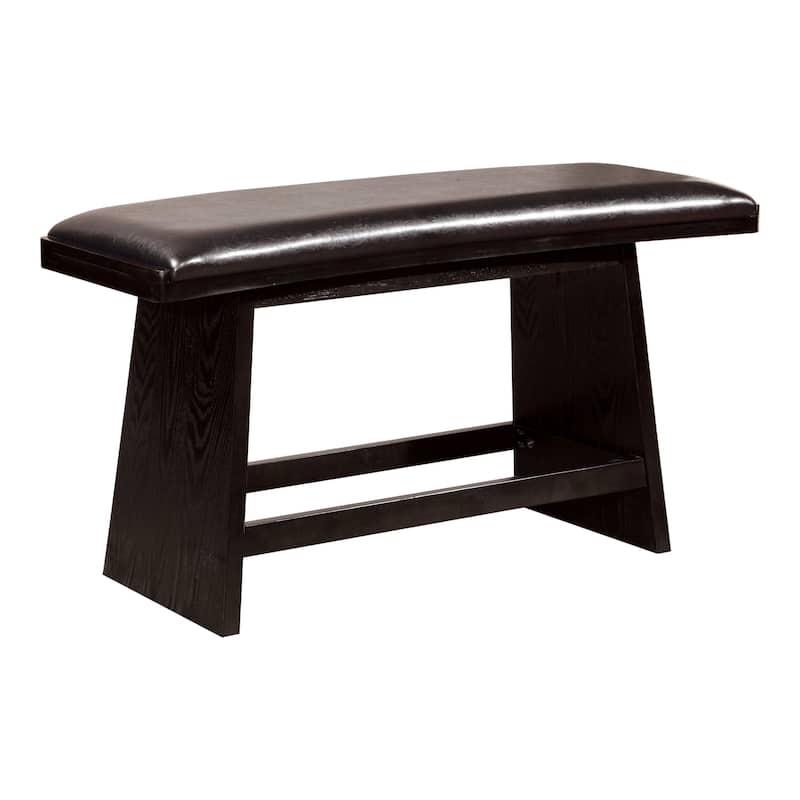 Hace Contemporary Black Faux Leather 6-Piece Counter Height Table Dining Set by Furniture of America