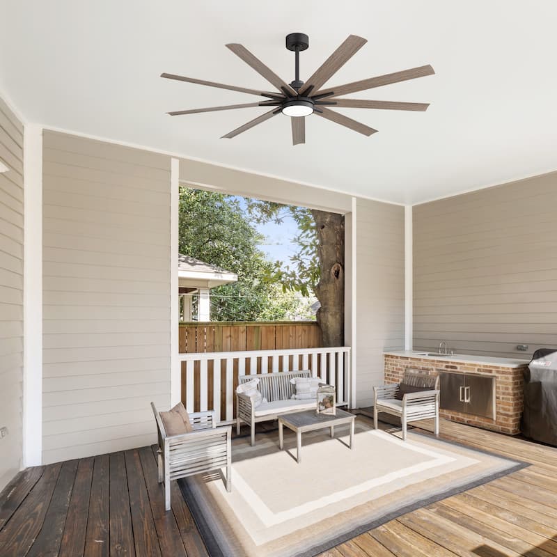 65" Modern Integrated LED Ceiling Fan with Light and Remote