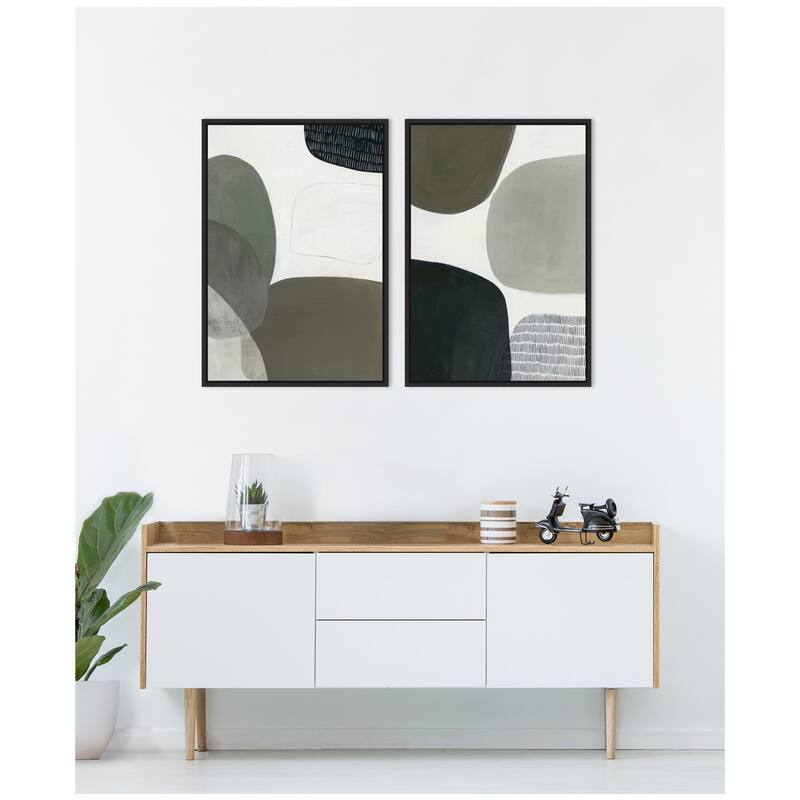 Kate and Laurel Shape Study No. 1 & No. 2 2 Piece Framed Canvas Wall Art Set by Amy Lighthall