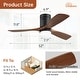 preview thumbnail 80 of 199, 42“/52"/60"/48" Noiseless Walnut Wood Ceiling Fan with Remote Control, Integrated Light Optional