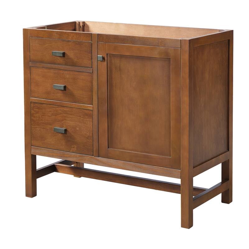 Christopher Knight Home - Modern 36" Freestanding Bathroom Vanity with Ceramic Sink, Dual Drawers, Flip-Up Storage - 36"W