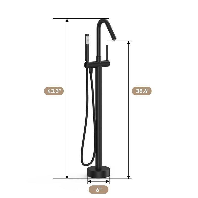 Freestanding Bathtub Faucet, Floor-Mount Tub Filler Chrome