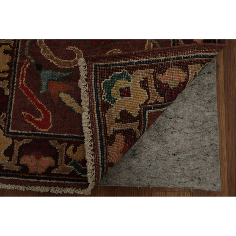 Hand Knotted Oriental 100% Wool Carpet Traditional Geometric Brown Peshawar Area Rug - 3' 1'' X 2' 0''