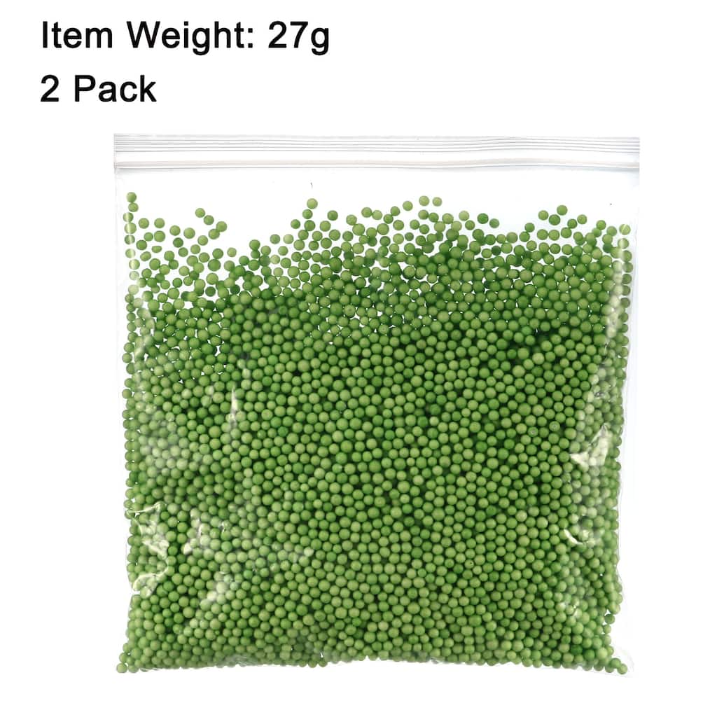 2 Packs0.1" Green Polystyrene Foam Beads Ball for Fillings of Vase