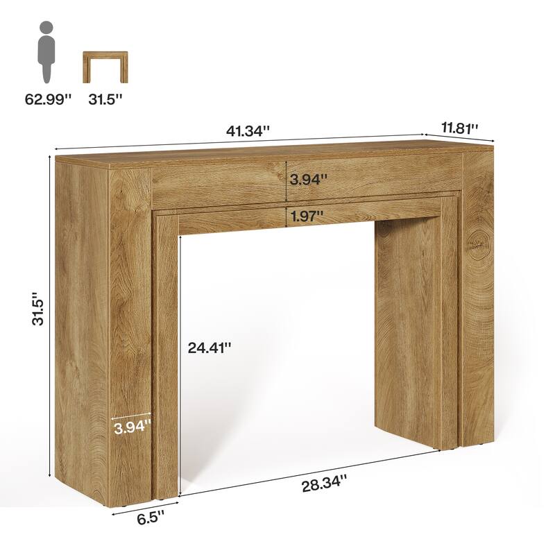 41.3-Inch Farmhouse Entryway Table, Rectangular Console Table