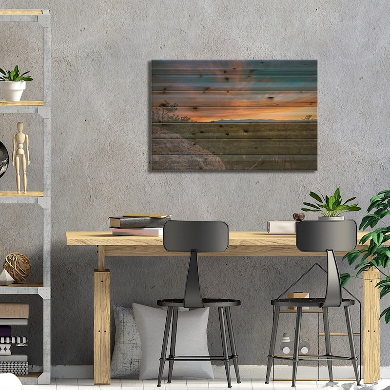 Smoke Flavored Sunset Print On Wood by Christopher Thomas - Multi-Color