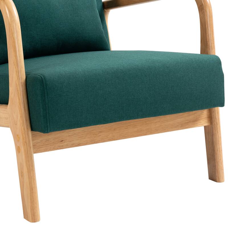 Mid Century Modern Upholstered Accent Chair with Pillow