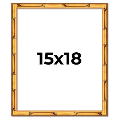 15x18 Frame Gold Bamboo Picture Frame Modern Photo Frame Includes UV Acrylic Shatter Guard Front Acid Free Foam Backing Board