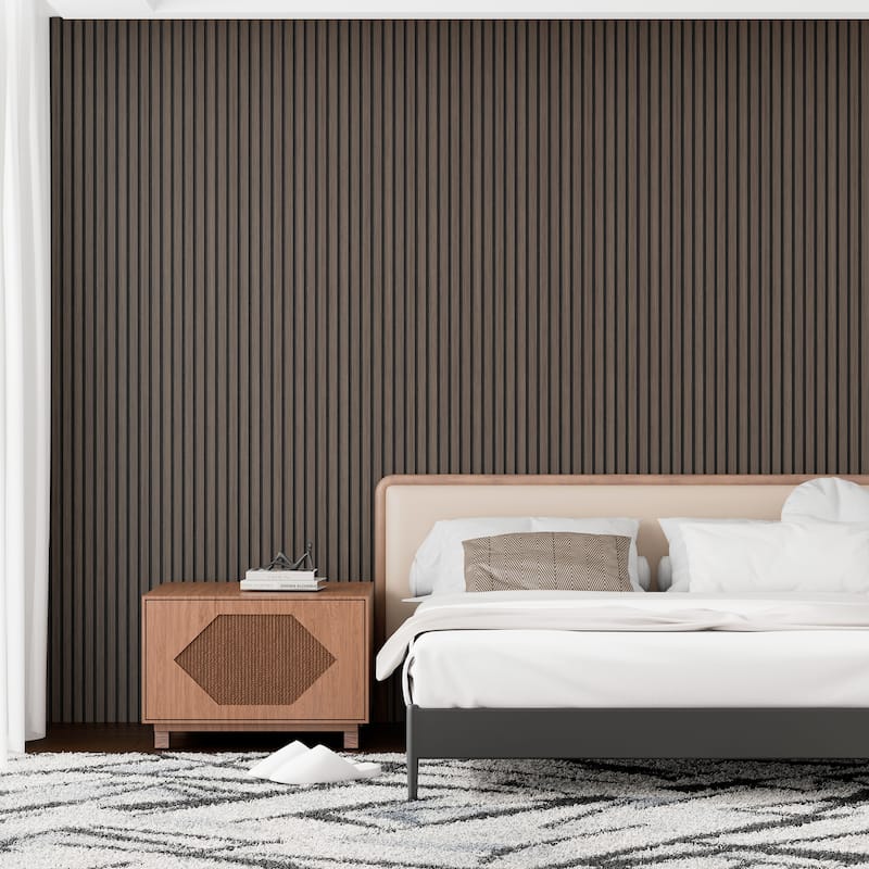 Acoustic Soundproof Slat Wall Panels 3D Decorative Wall Paneling